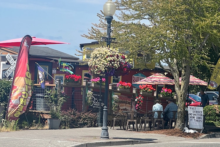 This is a really cute Cafe in a railway caboose