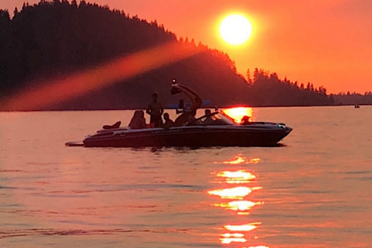 Boating on Lake Whatcom, Bellingham WA