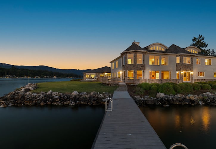 Lake Home Exterior at nigh